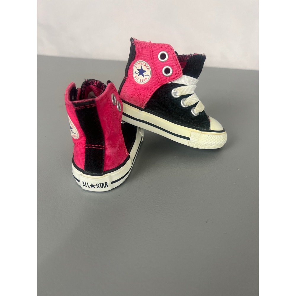 Converse Chuck Taylor All Star High Top Pink Black Infant Sneakers Size 2